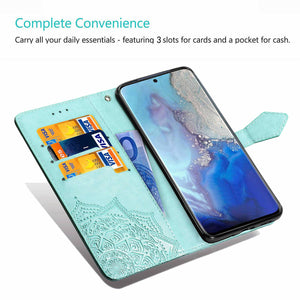 Luxury Embossed Mandala Leather Wallet Flip Case for Samsung Note Series