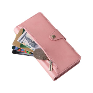 Rivet Buckle Zipper Wrist Strap Wallet Leather Case For Samsung Galaxy S20+
