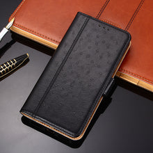 Charger l&#39;image dans la galerie, Portefeuille en cuir à motif d&#39;autruche Flip Magnet Cover Coque pour LG K51 / K51S