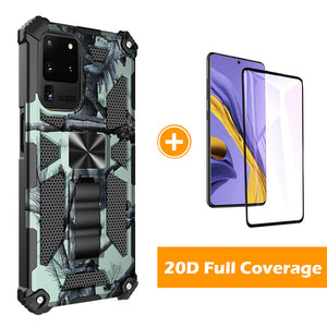 Camouflage Luxury Armor Shockproof Case With Kickstand For Samsung Galaxy S20Ultra