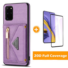 Load image into Gallery viewer, Triangle Crossbody Zipper Wallet Card Leather Case For Samsung Galaxy S20+/S20+ 5G