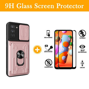 【For SAMSUNG S21+ 5G】Multifunctional Card Holder Ring Bracket Goggles Phone Case