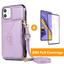 Load image into Gallery viewer, Triangle Crossbody Multifunctional Wallet Card Leather Case For iPhone 12mini