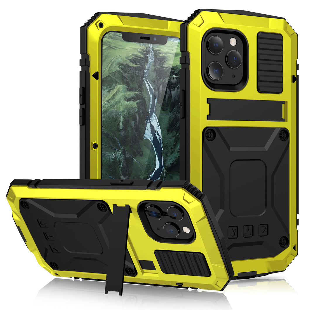 【For iPhone】Luxury Doom Armor Waterproof Metal Aluminum Kickstand Phone Case