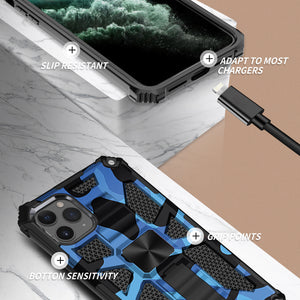 Camouflage Luxury Armor Shockproof Case With Kickstand For iPhone 11Pro