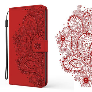 Peacock gaufré imitation de portefeuille en cuir boîtier de téléphone Samsung série A