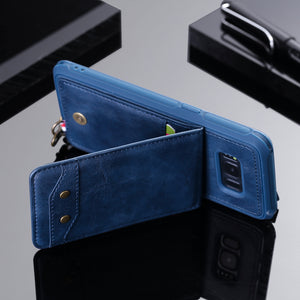 Rear Cover Type Protective Card Holster Phone Case For SAMSUNG Galaxy S8