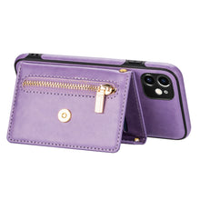 Load image into Gallery viewer, Triangle Crossbody Zipper Wallet Card Leather Case For iPhone 11 Pro
