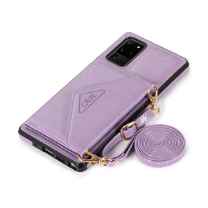[2021 nouveau] Samsung S20 ultra triangle Cross Multi - function Wallet Card Cover