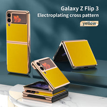 Load image into Gallery viewer, Luxury Leather Samsung Z Flip3 5G Folding Electroplating Protective Case