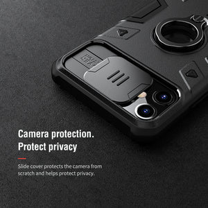 【Black rhino】Luxury Sliding Lens Protection ring holder case for iPhone 11