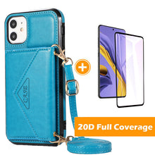Load image into Gallery viewer, Triangle Crossbody Multifunctional Wallet Card Leather Case For iPhone 12mini