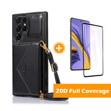 Load image into Gallery viewer, Triangle Crossbody Multifunctional Wallet Card Leather Case For Samsung Galaxy S22Ultra