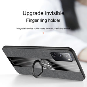 Fashion Luxury Fabric protective cover with Samsung s20fe Magnetic ring clip