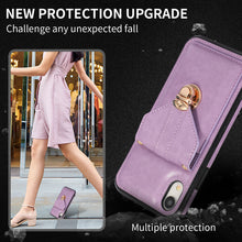 Load image into Gallery viewer, Snap Crossbody Card Wallet Leather Case For iPhone XR