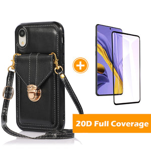 Snap Crossbody Card Wallet Leather Case For iPhone XR