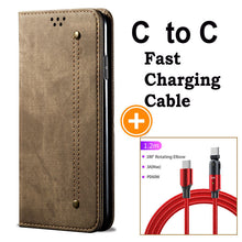 Charger l&#39;image dans la galerie, Boîtier de carte simple en denim en toile pour Samsung s21 / s21plus / s21ultra