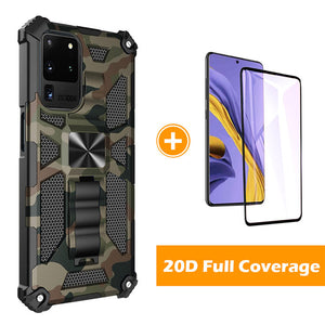 Camouflage Luxury Armor Shockproof Case With Kickstand For Samsung Galaxy S20Ultra