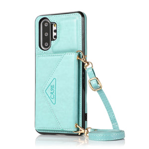 Triangle Crossbody Multifunctional Wallet Card Leather Case For Samsung NOTE10Plus