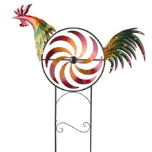 Load image into Gallery viewer, Iridescent Rooster Wind Spinner Garden Decor