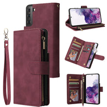 Load image into Gallery viewer, Soft Leather Zipper Wallet Flip Multi Card Slots Case For Samsung