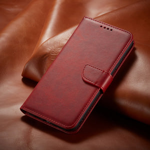 Premium Leather Wallet Side Flip Case With Card Holder & Kickstand For Samsung S20 Series