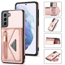 Load image into Gallery viewer, Triangle Crossbody Zipper Wallet Card Leather Case For Samsung Galaxy S21PLUS 5G