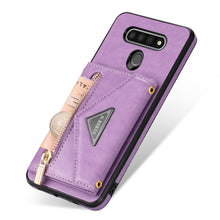 Load image into Gallery viewer, Triangle Crossbody Zipper Wallet Card Leather Case For LG Stylo6