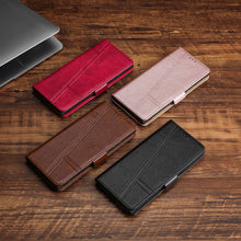 Load image into Gallery viewer, Trapezoidal Side Buckle Soft Leather Wallet case For Oneplus 8