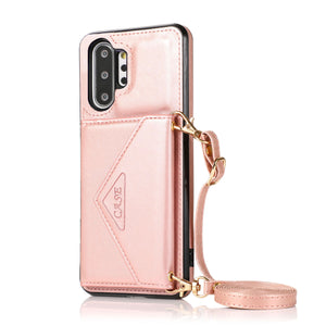 Triangle Crossbody Multifunctional Wallet Card Leather Case For Samsung NOTE10Plus