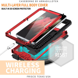 【For Galaxy S22】Luxury Lens Protection Waterproof Aluminum 360° Protective Phone Case