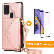 Load image into Gallery viewer, Triangle Crossbody Multifunctional Wallet Card Leather Case For Samsung A21S