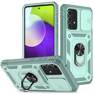 3 In 1 Camera Protection Hard Case With Ring For Samsung A52