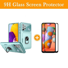 Load image into Gallery viewer, Luxury Lens Protection 3-in-1 Card Ring Phone Case For Samsung Galaxy A32 5G