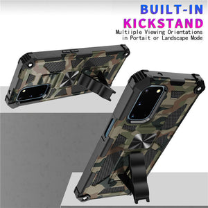 Camouflage Luxury Armor Shockproof Case With Kickstand For Samsung Galaxy A02S