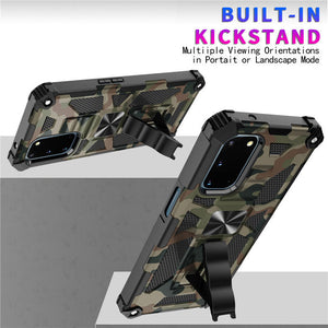 Camouflage Luxury Armor Shockproof Case With Kickstand For Samsung Galaxy A03S