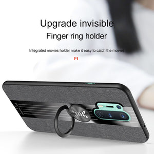 Housse de protection en tissu élégant et luxueux avec anneau magnétique pour oneplus