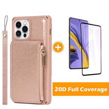 Load image into Gallery viewer, Luxury Zipper Multifunctional Wallet Card Leather Case For iPhone 12 ProMax