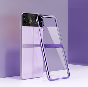 【Samsung Z Flip3 5G】 Electroplating Transparent Silky Foldable Case