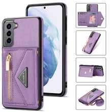 Load image into Gallery viewer, Triangle Crossbody Zipper Wallet Card Leather Case For Samsung Galaxy S21PLUS 5G