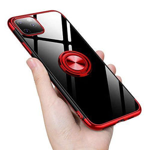 Boîtier de téléphone transparent porte-anneau magnétique coloré pour iPhone