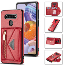Load image into Gallery viewer, Triangle Crossbody Zipper Wallet Card Leather Case For LG Stylo6