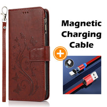 Load image into Gallery viewer, Luxury Zipper Leather Wallet Flip Multi Card Slots Cover Case For iPhone 12Mini