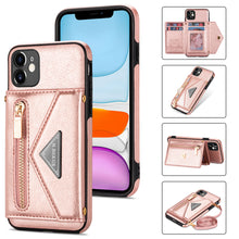 Load image into Gallery viewer, Triangle Crossbody Zipper Wallet Card Leather Case For iPhone 11 Pro