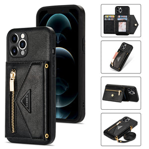 Triangle Crossbody Carte multifonctionnelle de la carte de cuir pour Samsung Galaxy A42 5G