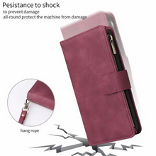 Load image into Gallery viewer, Soft Leather Zipper Wallet Flip Multi Card Slots Case For Samsung S21 FE 5G