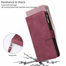Load image into Gallery viewer, Soft Leather Zipper Wallet Flip Multi Card Slots Case For iPhone 6/6S