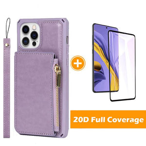 Luxury Zipper Multifunctional Wallet Card Leather Case For iPhone 12 ProMax
