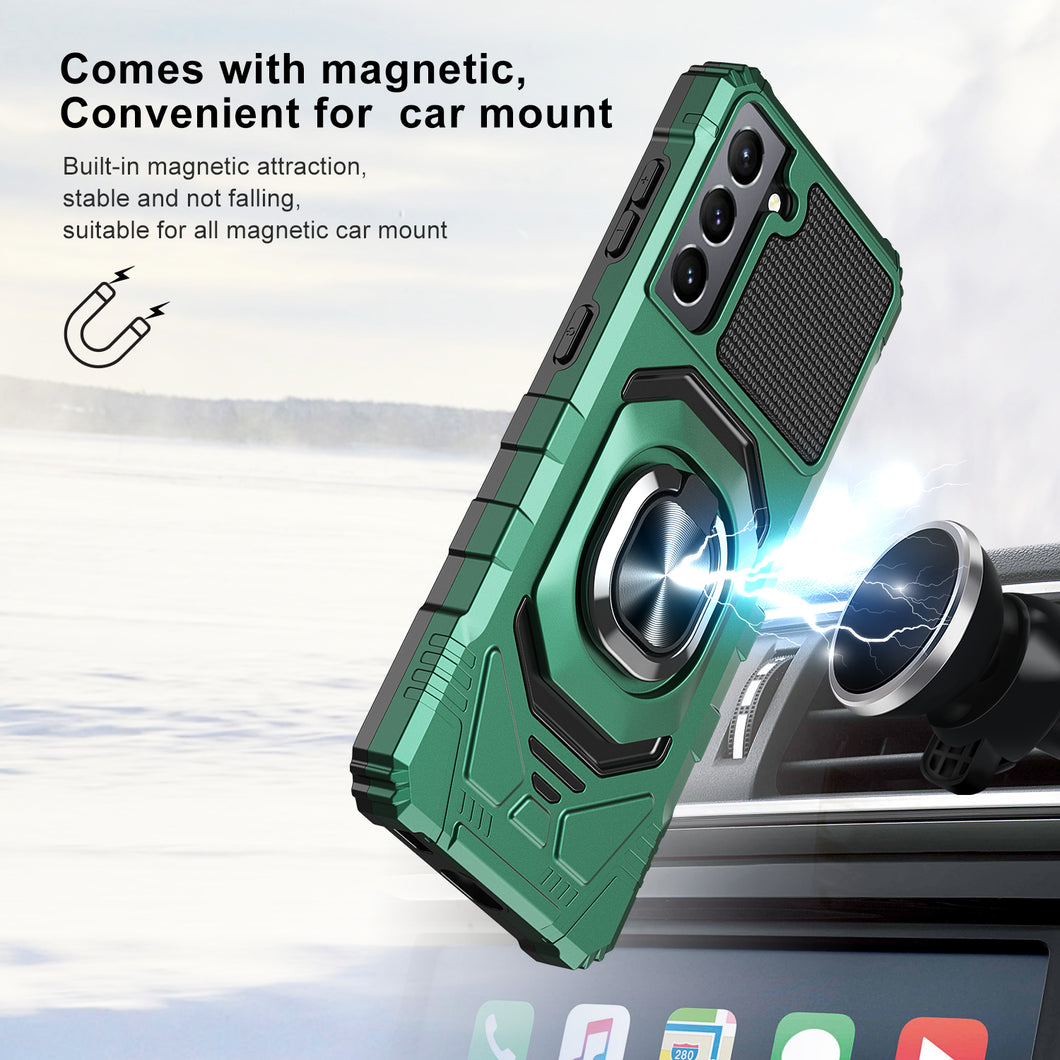 Warrior High-strength Shockproof Ring Stand Case For SAMSUNG S21