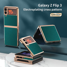 Load image into Gallery viewer, Luxury Leather Samsung Z Flip3 5G Folding Electroplating Protective Case